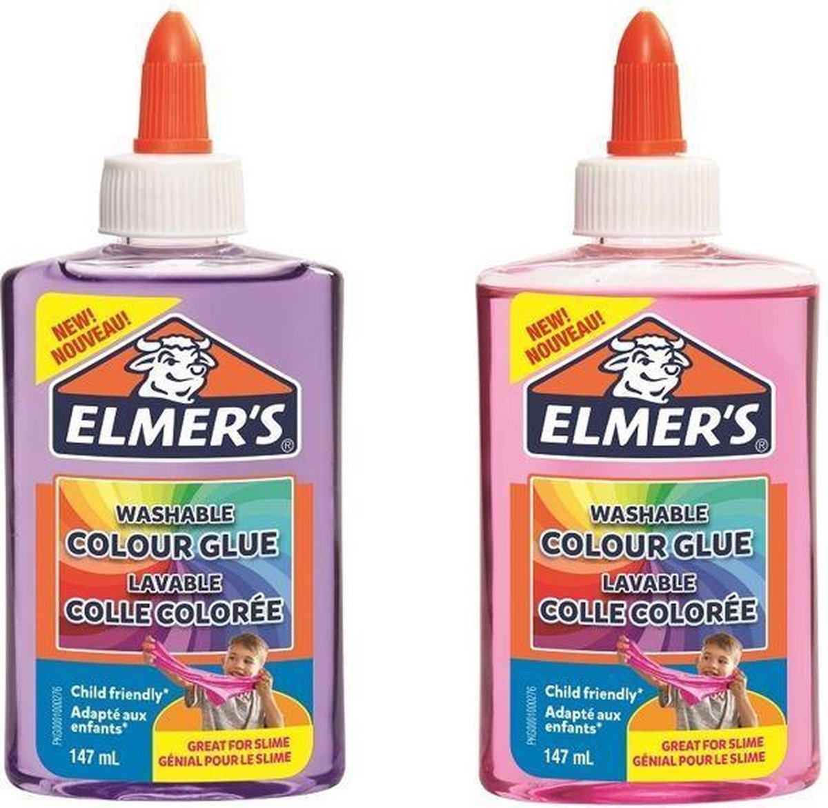 Set Elmer’s Glitter Glue Transparant Pink / Purple